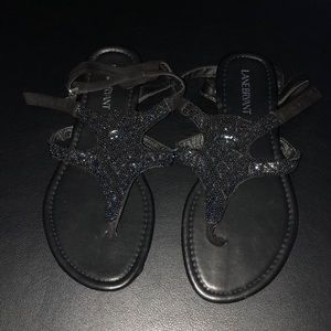 Beaded black sandal